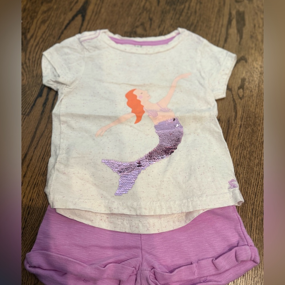 Mermaid Graphic Tee and Shorts Set Joules- Size 3